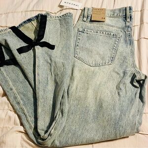 PACSUN Flare Jeans NWT | Bow Accent | Wide Leg | Coquette Vintage Denim